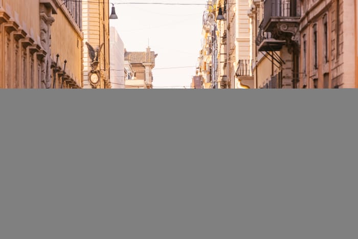 Via Del Corso shopping street in Rome.